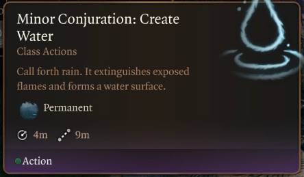Minor Conjuration: Create Water
