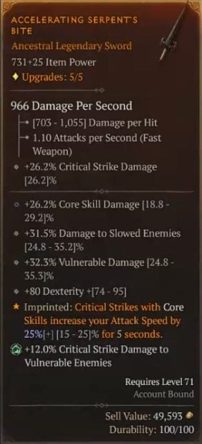 D4 Death Dealer Build - Accelerating Serpent's Bite to Increase Attack Speed using Critical Strikes with Core Skills
