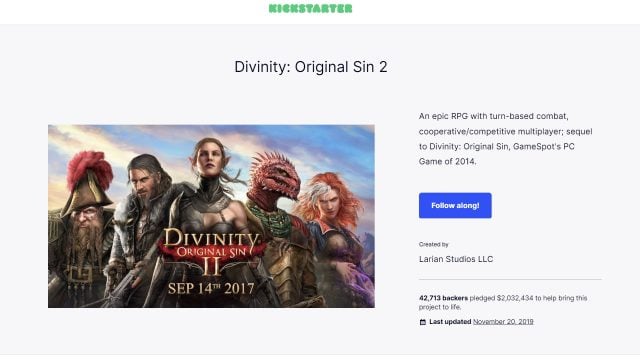 Divinity Original Sin 2 - Kickstarter