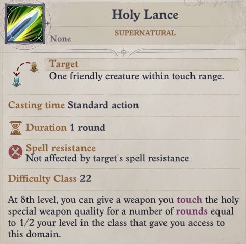 Holy Lance Ability Sosiel Pathfinder Wrath of the Righteous Build