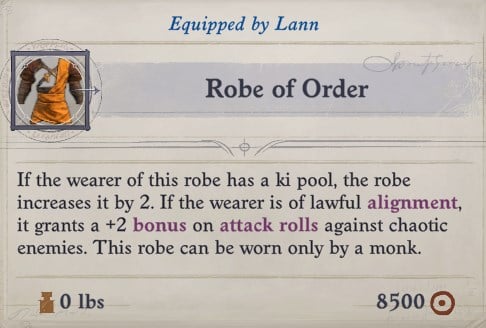 Robe of Order Lann Companion Build Pathfinder WotR